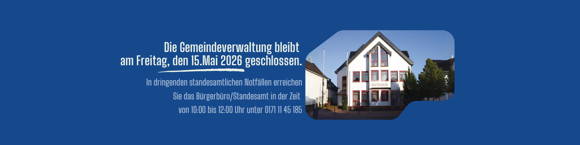 Brückentag 15.05. - 2